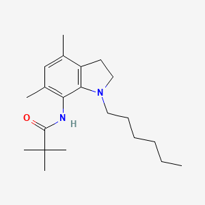 N-(1-Hexyl-2,3-dihydro-4,6-dimethyl-1H-indol-7-yl)-2,2-dimethylpropanamide