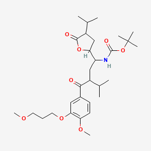 tert-butyl N-[3-[4-methoxy-3-(3-methoxypropoxy)benzoyl]-4-methyl-1-(5-oxo-4-propan-2-yloxolan-2-yl)pentyl]carbamate