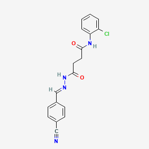 N-(2-chlorophenyl)-4-[(2E)-2-(4-cyanobenzylidene)hydrazinyl]-4-oxobutanamide