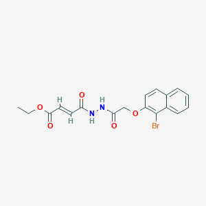 ethyl (2E)-4-(2-{[(1-bromonaphthalen-2-yl)oxy]acetyl}hydrazinyl)-4-oxobut-2-enoate