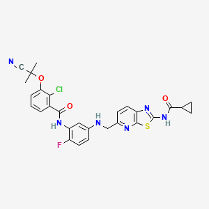 Benzamide, 2-chloro-3-(1-cyano-1-methylethoxy)-N-[5-[[2-[(cyclopropylcarbonyl)amino]thiazolo[5,4-b]pyridin-5-yl]methylamino]-2-fluorophenyl]-