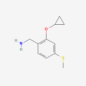 (2-Cyclopropoxy-4-(methylthio)phenyl)methanamine