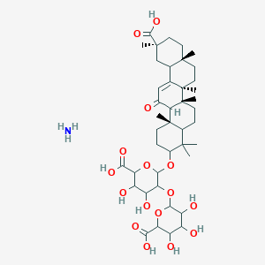 6-[2-[[(6aR,6bS,8aS,11S,14bS)-11-carboxy-4,4,6a,6b,8a,11,14b-heptamethyl-14-oxo-2,3,4a,5,6,7,8,9,10,12,12a,14a-dodecahydro-1H-picen-3-yl]oxy]-6-carboxy-4,5-dihydroxyoxan-3-yl]oxy-3,4,5-trihydroxyoxane-2-carboxylic acid;azane