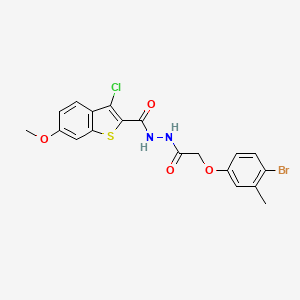 N'-[(4-bromo-3-methylphenoxy)acetyl]-3-chloro-6-methoxy-1-benzothiophene-2-carbohydrazide