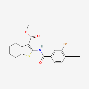 molecular formula C21H24BrNO3S B15510581 Methyl 2-{[(3-bromo-4-tert-butylphenyl)carbonyl]amino}-4,5,6,7-tetrahydro-1-benzothiophene-3-carboxylate 