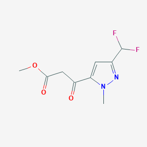 molecular formula C9H10F2N2O3 B15510982 Methyl 3-(3-(difluoromethyl)-1-methyl-1H-pyrazol-5-yl)-3-oxopropanoate 