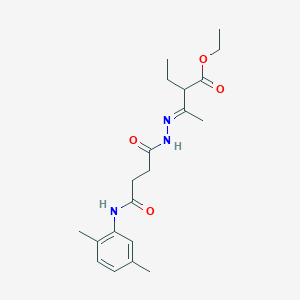 ethyl (3E)-3-(2-{4-[(2,5-dimethylphenyl)amino]-4-oxobutanoyl}hydrazinylidene)-2-ethylbutanoate