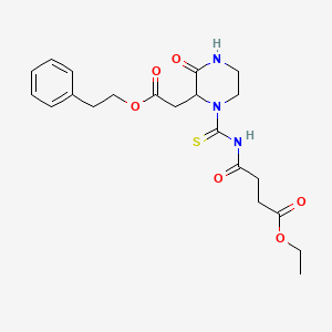 Ethyl 4-oxo-4-[({3-oxo-2-[2-oxo-2-(2-phenylethoxy)ethyl]piperazin-1-yl}carbonothioyl)amino]butanoate