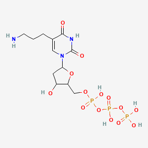 ((2R,3S,5R)-5-(5-(3-Aminopropyl)-2,4-dioxo-3,4-dihydropyrimidin-1(2H)-yl)-3-hydroxytetrahydrofuran-2-yl)methyltetrahydrogentriphosphate