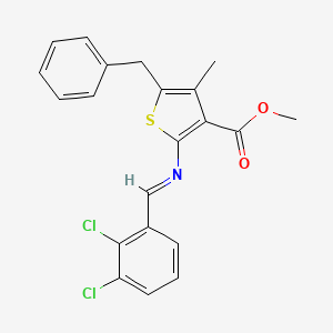 molecular formula C21H17Cl2NO2S B15511802 methyl 5-benzyl-2-{[(E)-(2,3-dichlorophenyl)methylidene]amino}-4-methylthiophene-3-carboxylate 