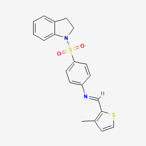 4-(2,3-dihydro-1H-indol-1-ylsulfonyl)-N-[(3-methyl-2-thienyl)methylene]aniline