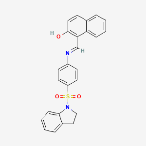 1-[(E)-{[4-(2,3-dihydro-1H-indol-1-ylsulfonyl)phenyl]imino}methyl]naphthalen-2-ol