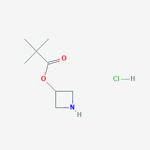 molecular formula C8H16ClNO2 B15512359 Azetidin-3-yl pivalate hydrochloride 