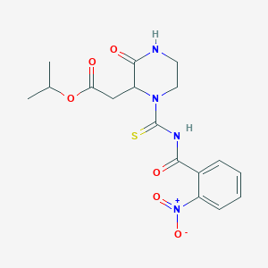 Propan-2-yl (1-{[(2-nitrophenyl)carbonyl]carbamothioyl}-3-oxopiperazin-2-yl)acetate