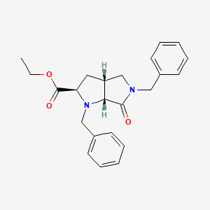 ethyl (2R,3aR,6aR)-1,5-dibenzyl-6-oxo-3,3a,4,6a-tetrahydro-2H-pyrrolo[2,3-c]pyrrole-2-carboxylate