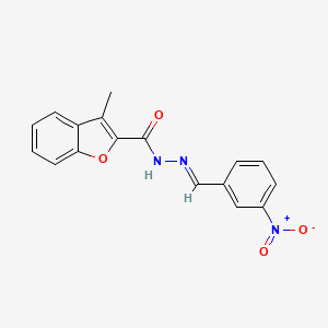 3-methyl-N'-[(E)-(3-nitrophenyl)methylidene]-1-benzofuran-2-carbohydrazide