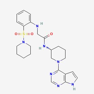 molecular formula C24H31N7O3S B15512952 Acetamide, 2-[[2-(1-piperidinylsulfonyl)phenyl]amino]-N-[(3R)-1-(7H-pyrrolo[2,3-d]pyrimidin-4-yl)-3-piperidinyl]- 