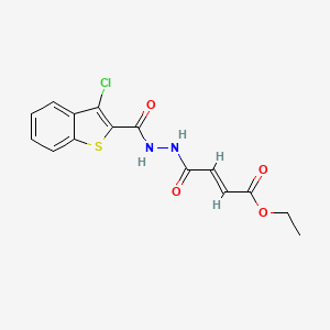 molecular formula C15H13ClN2O4S B15513085 Ethyl 4-{2-[(3-chloro-1-benzothien-2-yl)carbonyl]hydrazino}-4-oxo-2-butenoate 