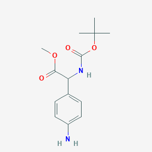 molecular formula C14H20N2O4 B15513719 Methyl 2-tert-butyloxycarbonylamino-2-(4-aminophenyl)acetate 