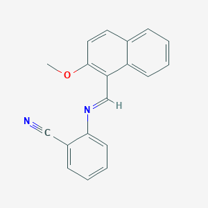 molecular formula C19H14N2O B15514182 Benzonitrile, 2-(2-methoxy-1-naphthylmethylidenamino)- 