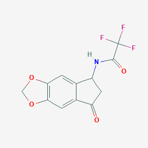 molecular formula C12H8F3NO4 B155151 2,2,2-三氟-N-(7-氧代-6,7-二氢-5H-茚并[5,6-d][1,3]二氧杂环-5-基)乙酰胺 CAS No. 138621-69-9