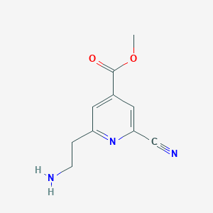 molecular formula C10H11N3O2 B15519137 Methyl 2-(2-aminoethyl)-6-cyanoisonicotinate 