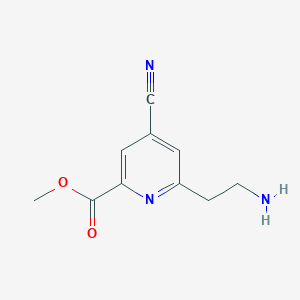 molecular formula C10H11N3O2 B15519366 Methyl 6-(2-aminoethyl)-4-cyanopyridine-2-carboxylate 