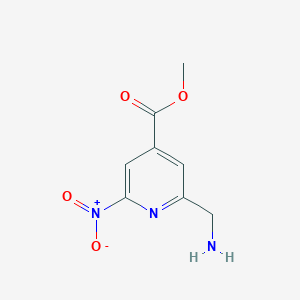 molecular formula C8H9N3O4 B15519871 Methyl 2-(aminomethyl)-6-nitroisonicotinate 