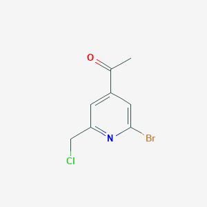 1-[2-Bromo-6-(chloromethyl)pyridin-4-YL]ethanone