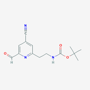 Tert-butyl 2-(4-cyano-6-formylpyridin-2-YL)ethylcarbamate