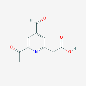 (6-Acetyl-4-formylpyridin-2-YL)acetic acid