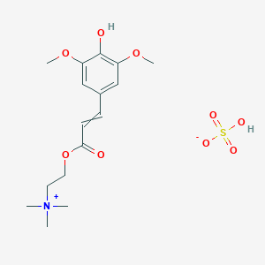 Hydrogen sulfate;2-[3-(4-hydroxy-3,5-dimethoxyphenyl)prop-2-enoyloxy]ethyl-trimethylazanium