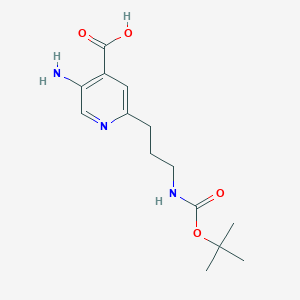 5-Amino-2-(3-((tert-butoxycarbonyl)amino)propyl)isonicotinic acid