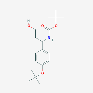 Tert-butyl 1-(4-tert-butoxyphenyl)-3-hydroxypropylcarbamate