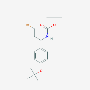 Tert-butyl 1-(4-tert-butoxyphenyl)-3-bromopropylcarbamate