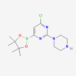 2-(Piperazin-1-yl)-6-chloropyrimidine-4-boronic acid pinacol ester