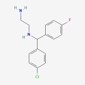 molecular formula C15H16ClFN2 B15522355 N-[(4-chlorophenyl)(4-fluorophenyl)methyl]ethane-1,2-diamine 