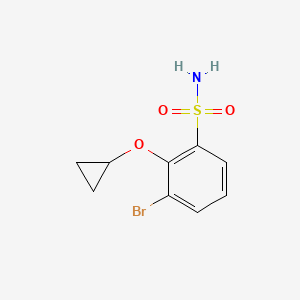 molecular formula C9H10BrNO3S B15522464 3-Bromo-2-cyclopropoxybenzenesulfonamide 