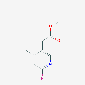 molecular formula C10H12FNO2 B15522483 Ethyl 2-fluoro-4-methylpyridine-5-acetate 