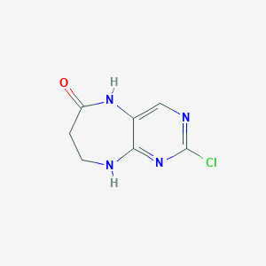 molecular formula C7H7ClN4O B15522513 2-Chloro-5H,6H,7H,8H,9H-pyrimido[4,5-B][1,4]diazepin-6-one 