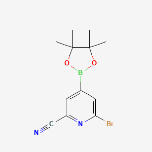 6-Bromo-4-(4,4,5,5-tetramethyl-1,3,2-dioxaborolan-2-YL)picolinonitrile