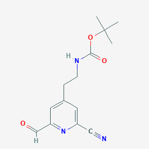 Tert-butyl 2-(2-cyano-6-formylpyridin-4-YL)ethylcarbamate