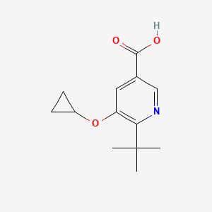 molecular formula C13H17NO3 B15522665 6-Tert-butyl-5-cyclopropoxynicotinic acid 