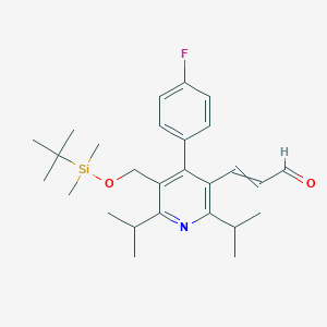 molecular formula C27H38FNO2Si B15522712 3-[5-[[Tert-butyl(dimethyl)silyl]oxymethyl]-4-(4-fluorophenyl)-2,6-di(propan-2-yl)pyridin-3-yl]prop-2-enal 