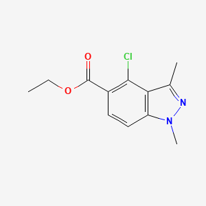 molecular formula C12H13ClN2O2 B15522757 Ethyl-4-chloro-1,3-dimethyl-1H-indazole-5-carboxylate 