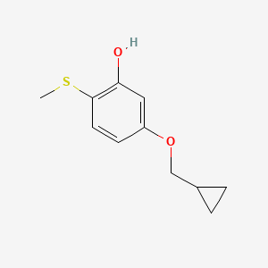 molecular formula C11H14O2S B15522824 5-(Cyclopropylmethoxy)-2-(methylthio)phenol 