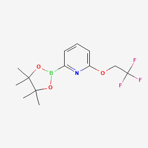 molecular formula C13H17BF3NO3 B15522891 2-(4,4,5,5-Tetramethyl-1,3,2-dioxaborolan-2-YL)-6-(2,2,2-trifluoroethoxy)pyridine 