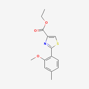 molecular formula C14H15NO3S B15522971 Ethyl 2-(2-methoxy-4-methylphenyl)thiazole-4-carboxylate CAS No. 886368-30-5