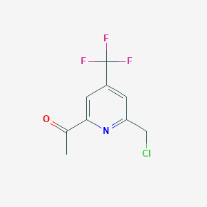 molecular formula C9H7ClF3NO B15523145 1-[6-(Chloromethyl)-4-(trifluoromethyl)pyridin-2-YL]ethanone 