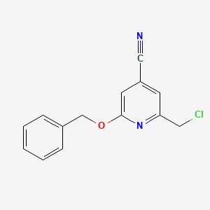 molecular formula C14H11ClN2O B15523162 2-(Benzyloxy)-6-(chloromethyl)isonicotinonitrile 